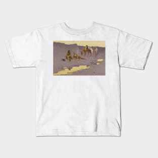 A New Year on the Cimarron by Frederic Remington Kids T-Shirt